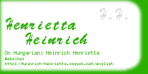 henrietta heinrich business card
